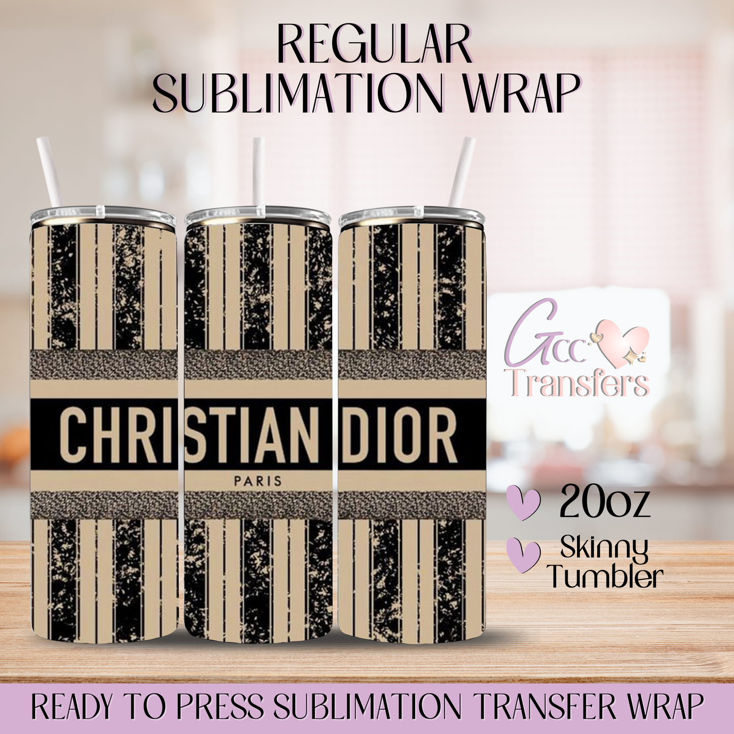 Luxury Stripes Designer France - 20oz Regular Sublimation Wrap