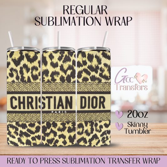 Luxury Leopard Designer Paris - 20oz Regular Sublimation Wrap