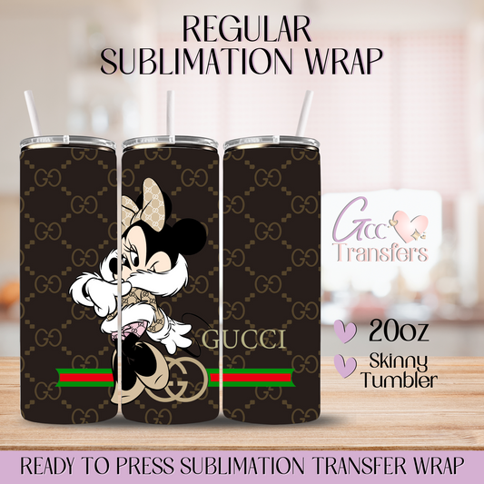 Brown Luxury Mice Pattern - 20oz Regular Sublimation Wrap