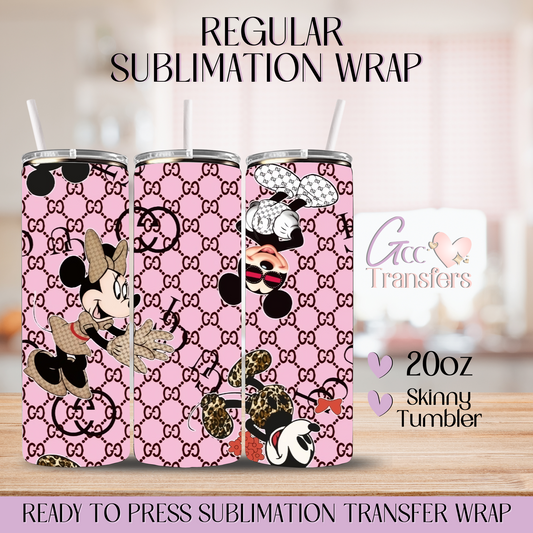 Pink Luxury Mice Pattern- 20oz Regular Sublimation Wrap