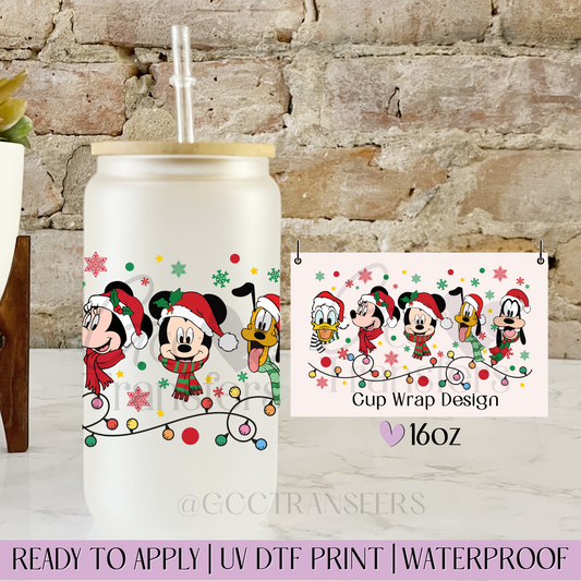 Christmas Lights Friends Characters - 16oz UV DTF WRAP