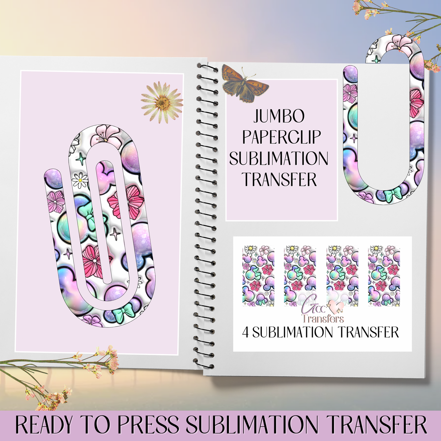 Magical Park Theme - Jumbo Paperclip Sublimation Transfer