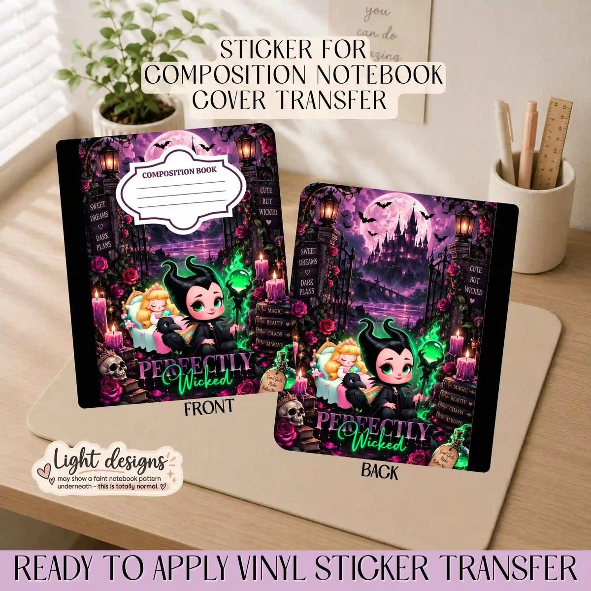 Maleficient Perfectly Wicked - Sticker for Notebook Cover
