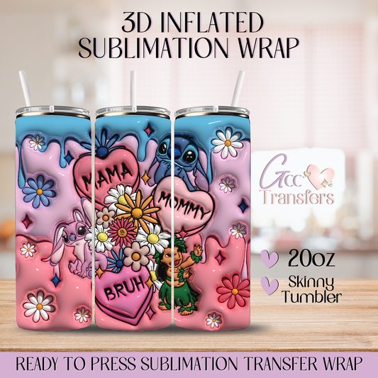 Mama Mommy Bruh Cute Cartoon - 20oz 3D Inflated Sublimation Wrap