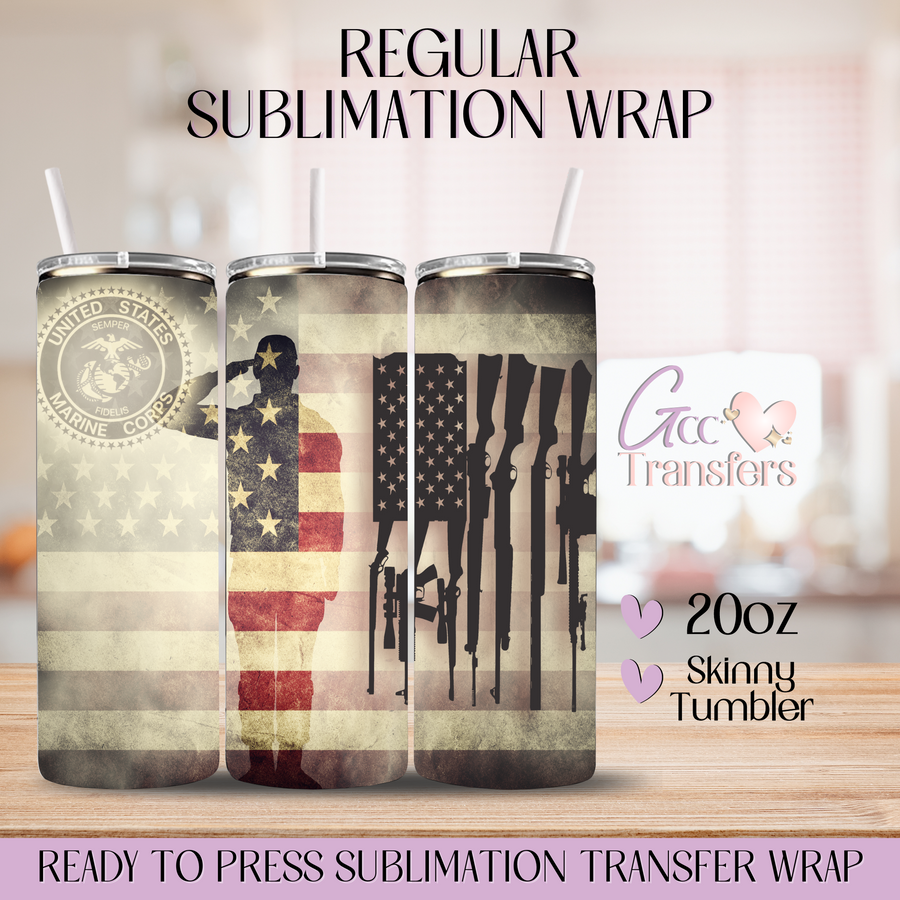 American Marine Corps - 20oz Regular Sublimation Wrap