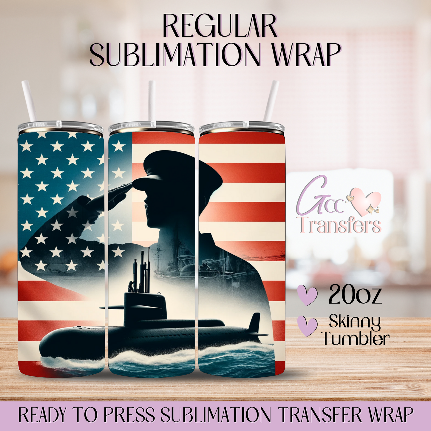 Pride and Honor Marine USA - 20oz Regular Sublimation Wrap