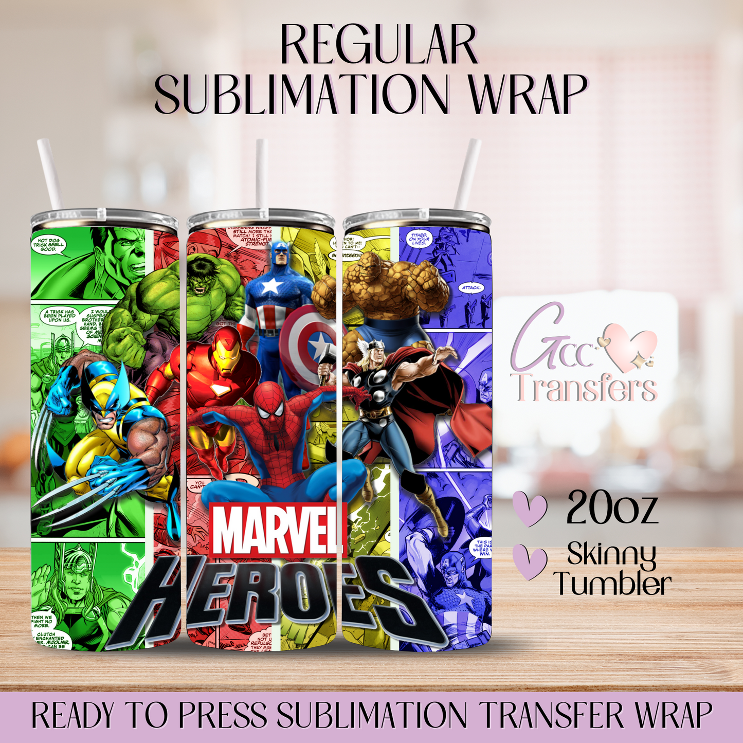 Legends in Action Zap! Pow! Boom! - 20oz Regular Sublimation Wrap