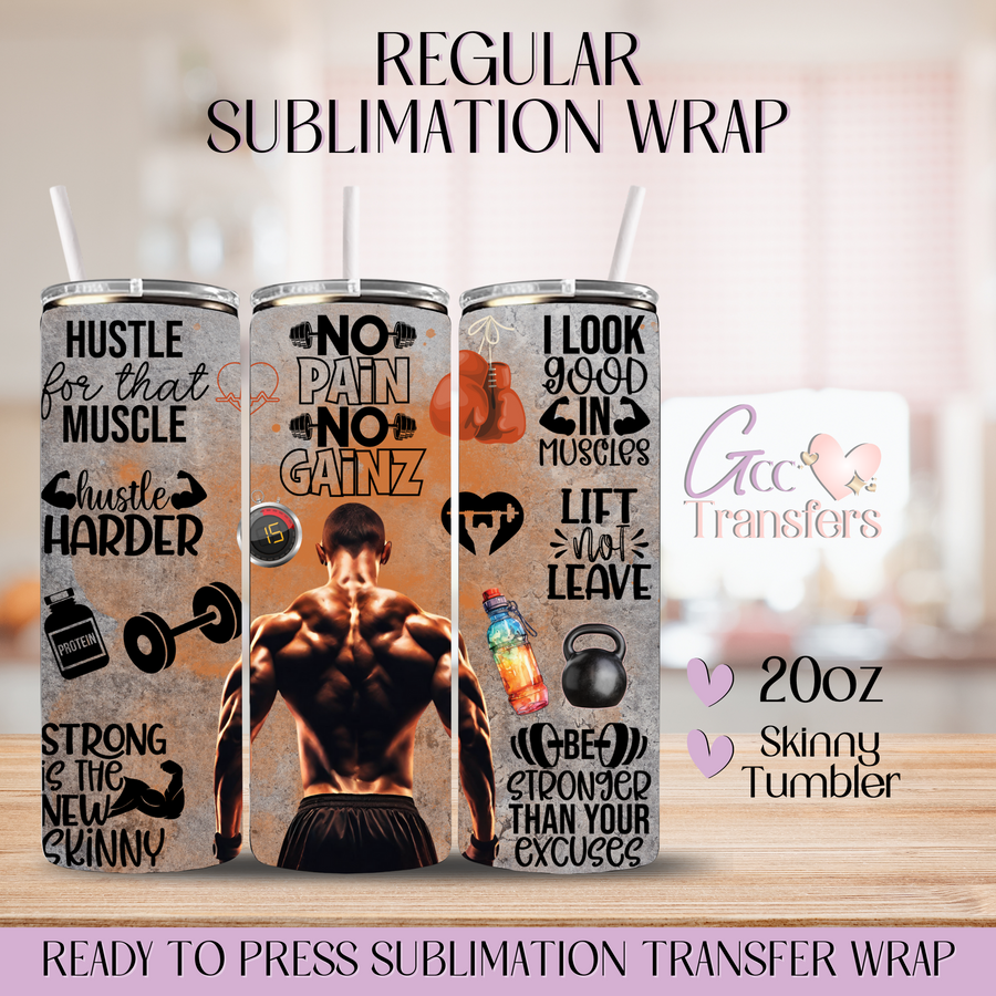 Men Workout - 20oz Regular Sublimation Wrap