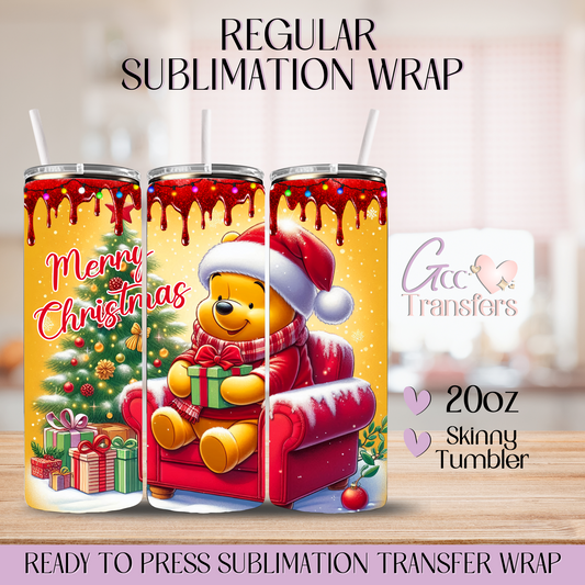 Merry Christmas Honey Character - 20oz Regular Sublimation Wrap