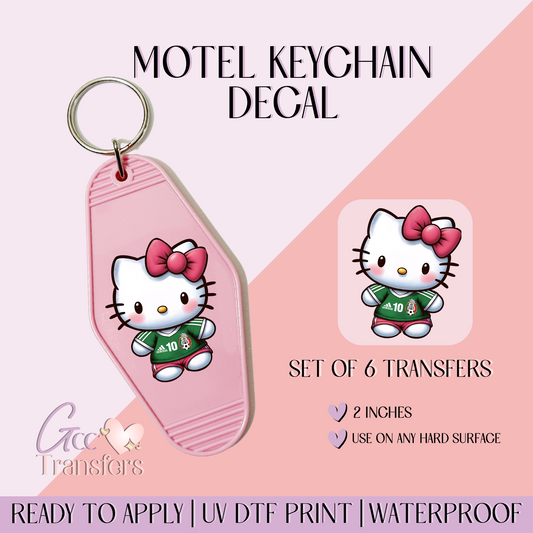 Mexican Fan Cat - Set of 6 (Motel Keychain UV DTF)