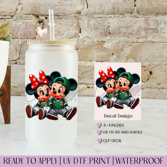Mexican Fans Mice Couple - Decal UVDTF