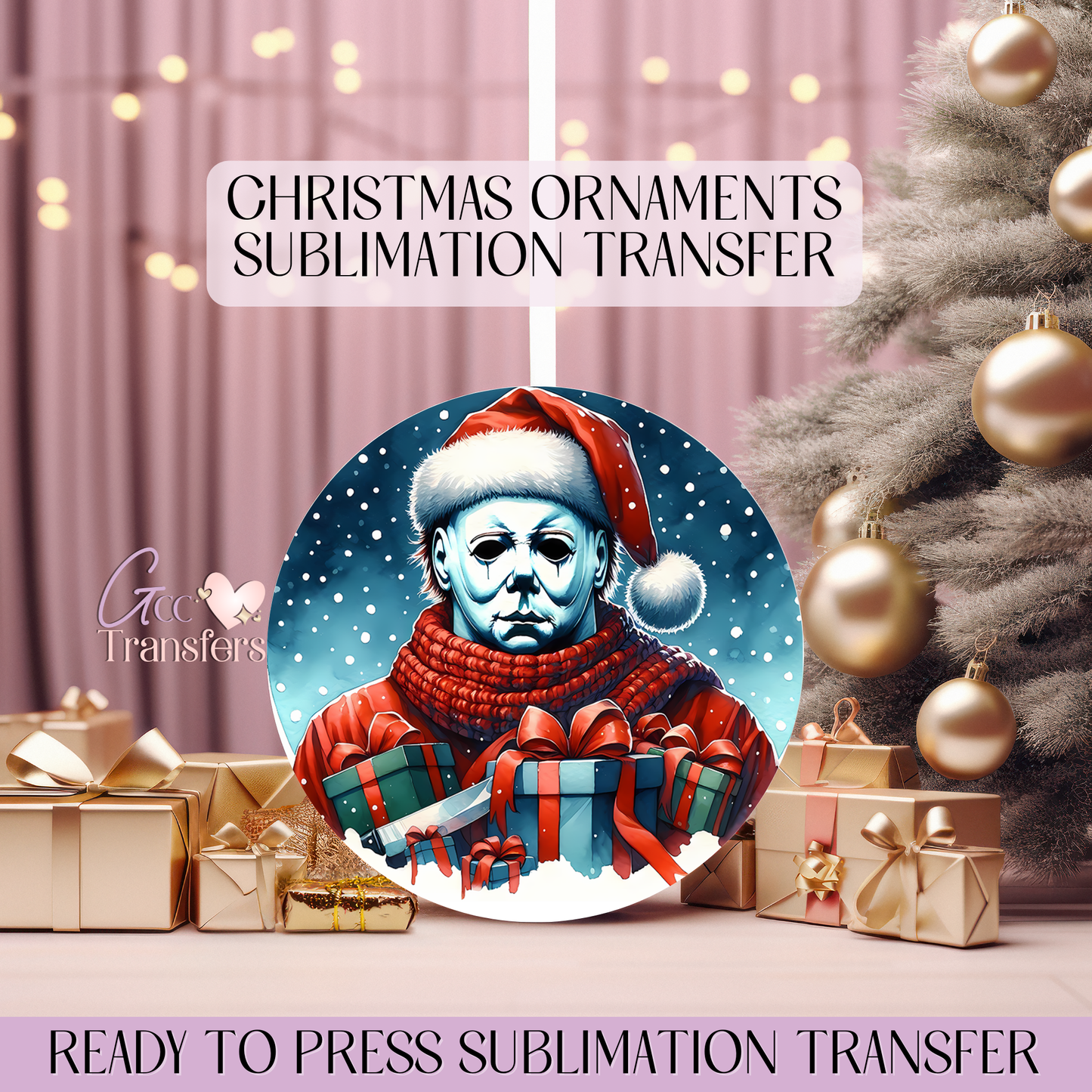 Michael Horror Christmas Gift - 3" Ornament Sublimation Transfer