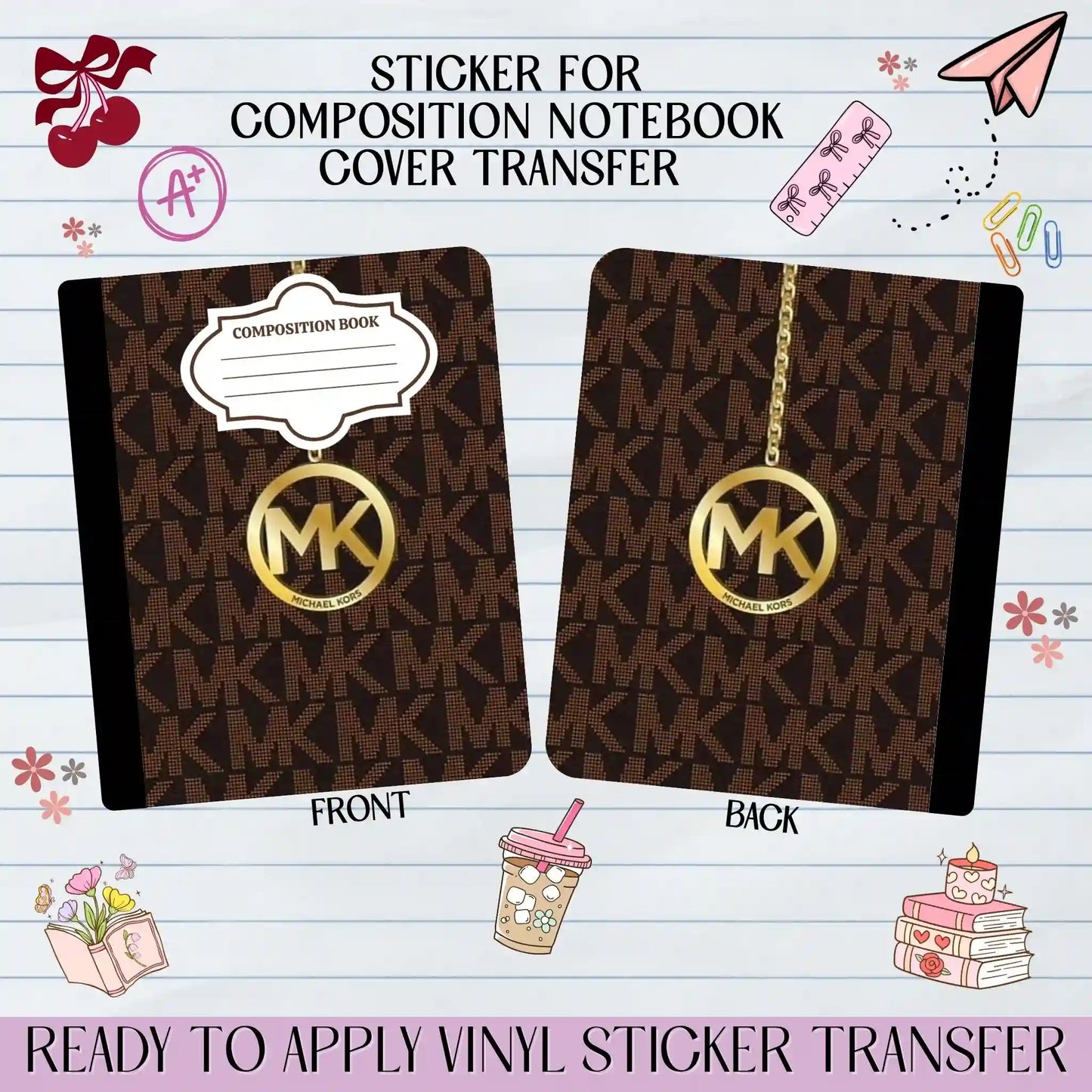 Brown Pattern Purse Elegant - Sticker for Notebook Cover