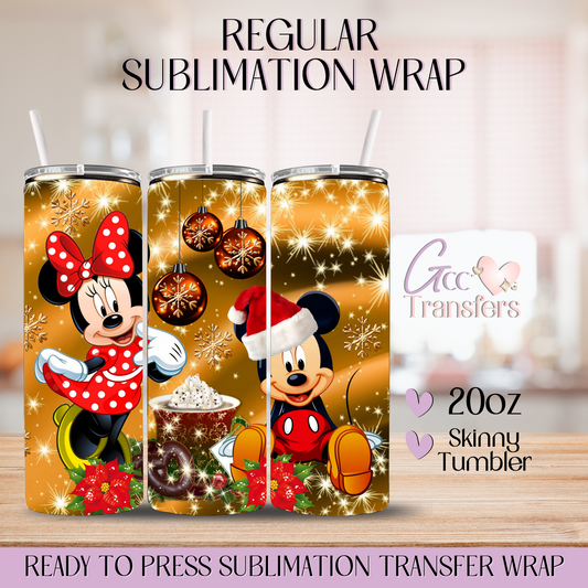 Mice Couple Hot Chocolate Xmas - 20oz Regular Sublimation Wrap