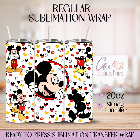 Mice Faces Yellow & Red- 20oz Regular Sublimation Wrap