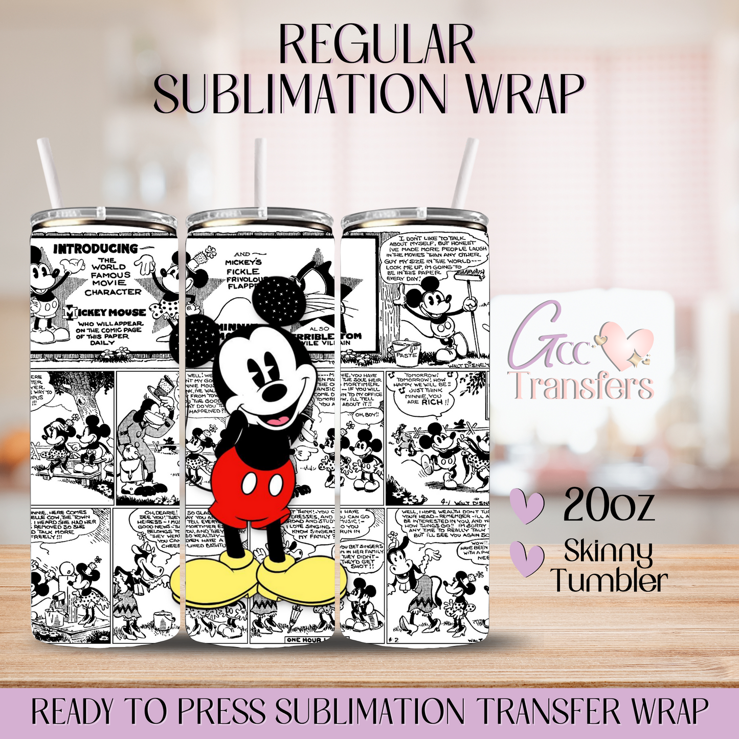 Mice Newspaper - 20oz Regular Sublimation Wrap