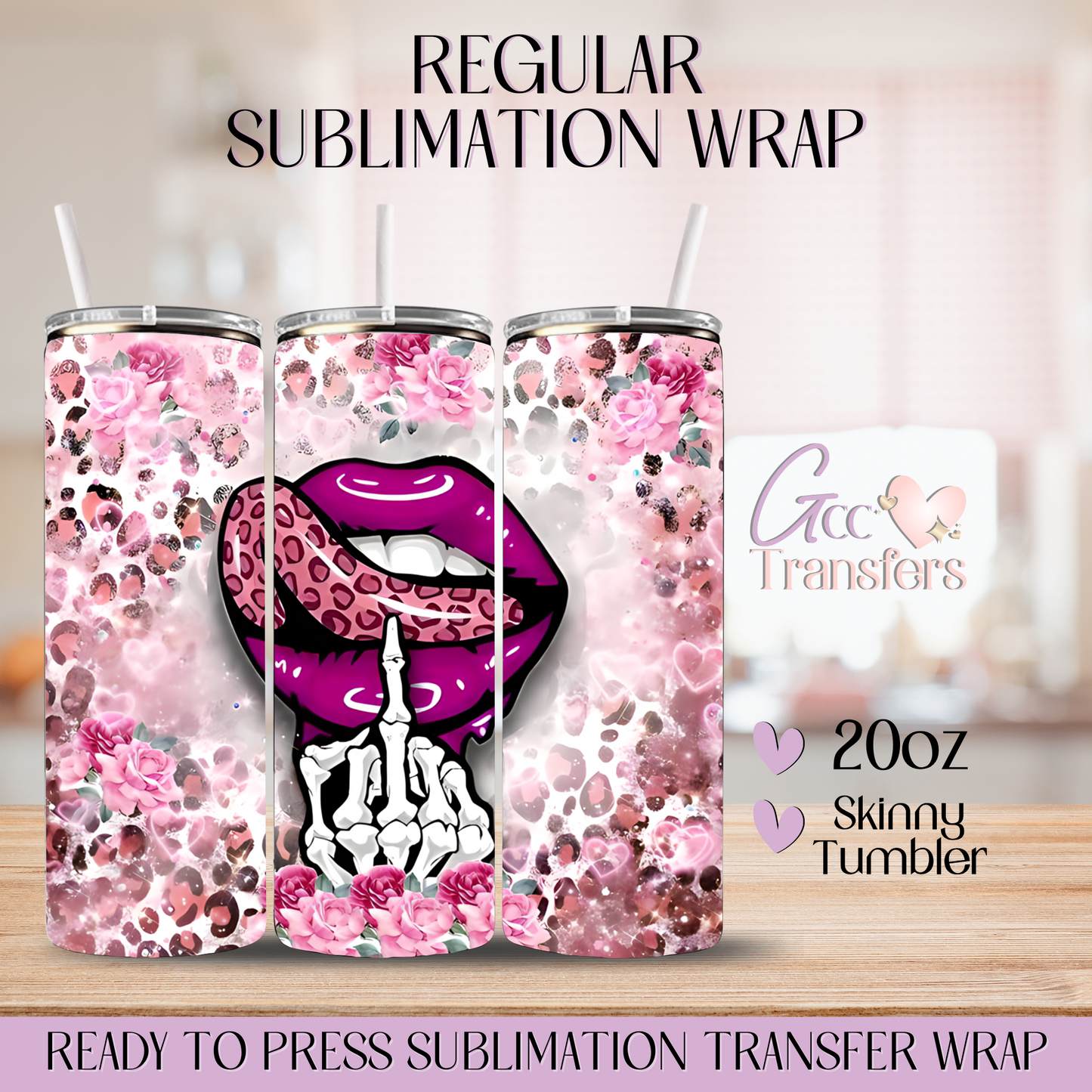 Middle Finger Lips - 20oz Regular Sublimation Wrap