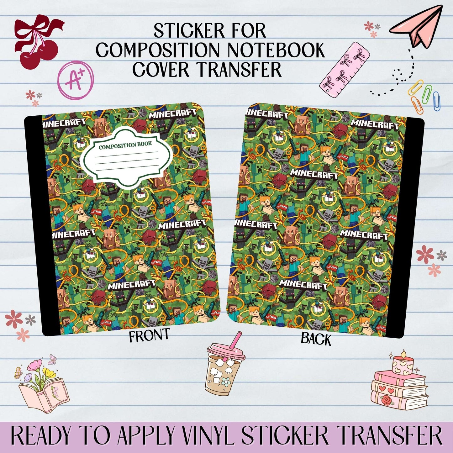 Green Online Video Game Craft - Sticker for Notebook Cover