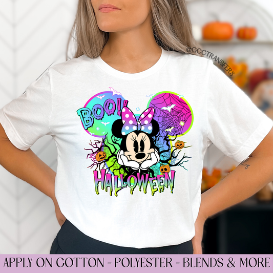 Boo! Halloween Mice Bow  - Full Color DTF Transfer