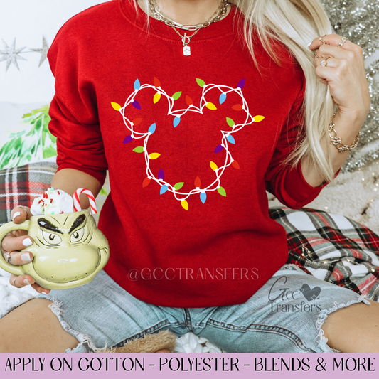 Mice Christmas Lights - Full Color DTF Transfer