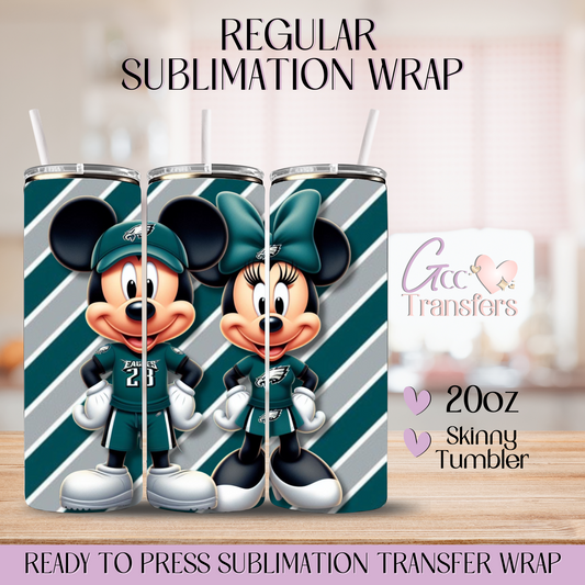 Mice Couple Eagles Football Fans - 20oz Regular Sublimation Wrap