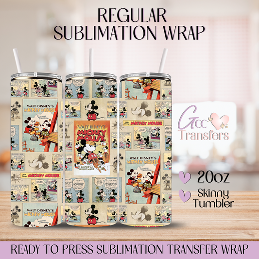 Old Newspaper Mice Stories- 20oz Regular Sublimation Wrap