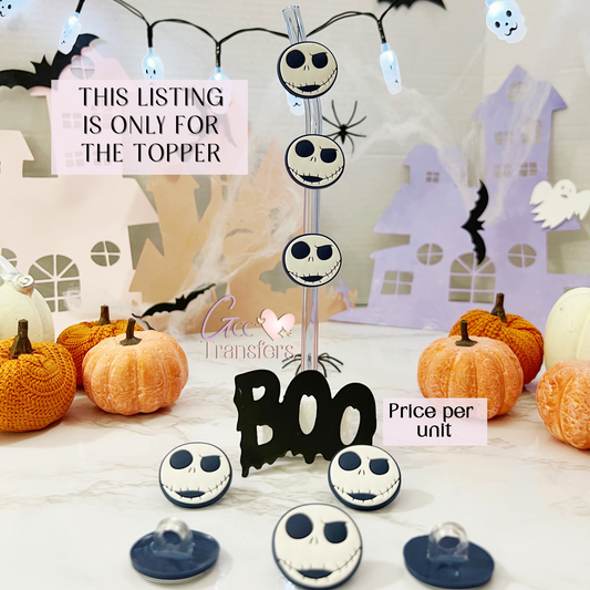 Haunted Face Navy ( (RTS) Straw Topper