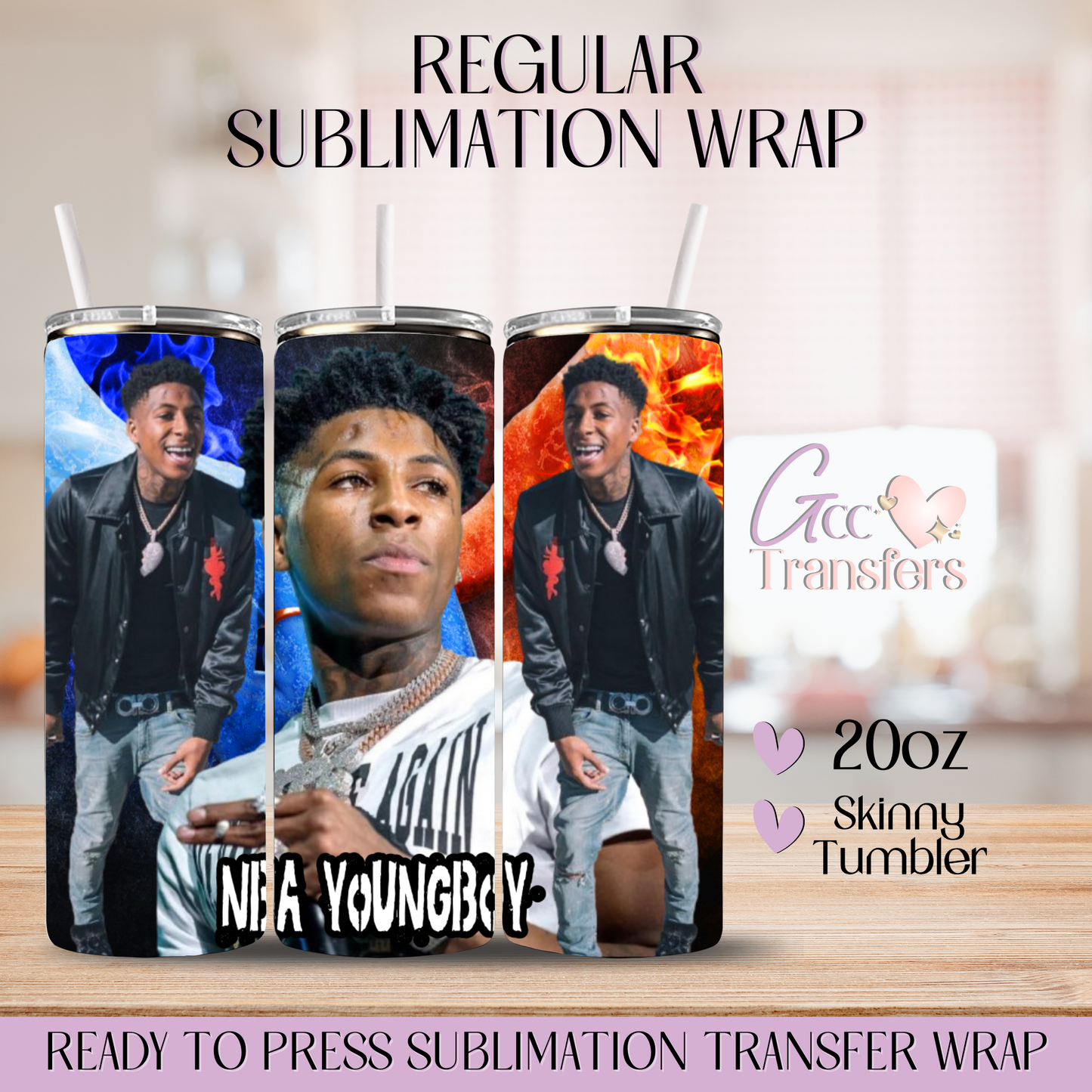 NBA YoungBoy Rapper Singer - 20oz Regular Sublimation Wrap