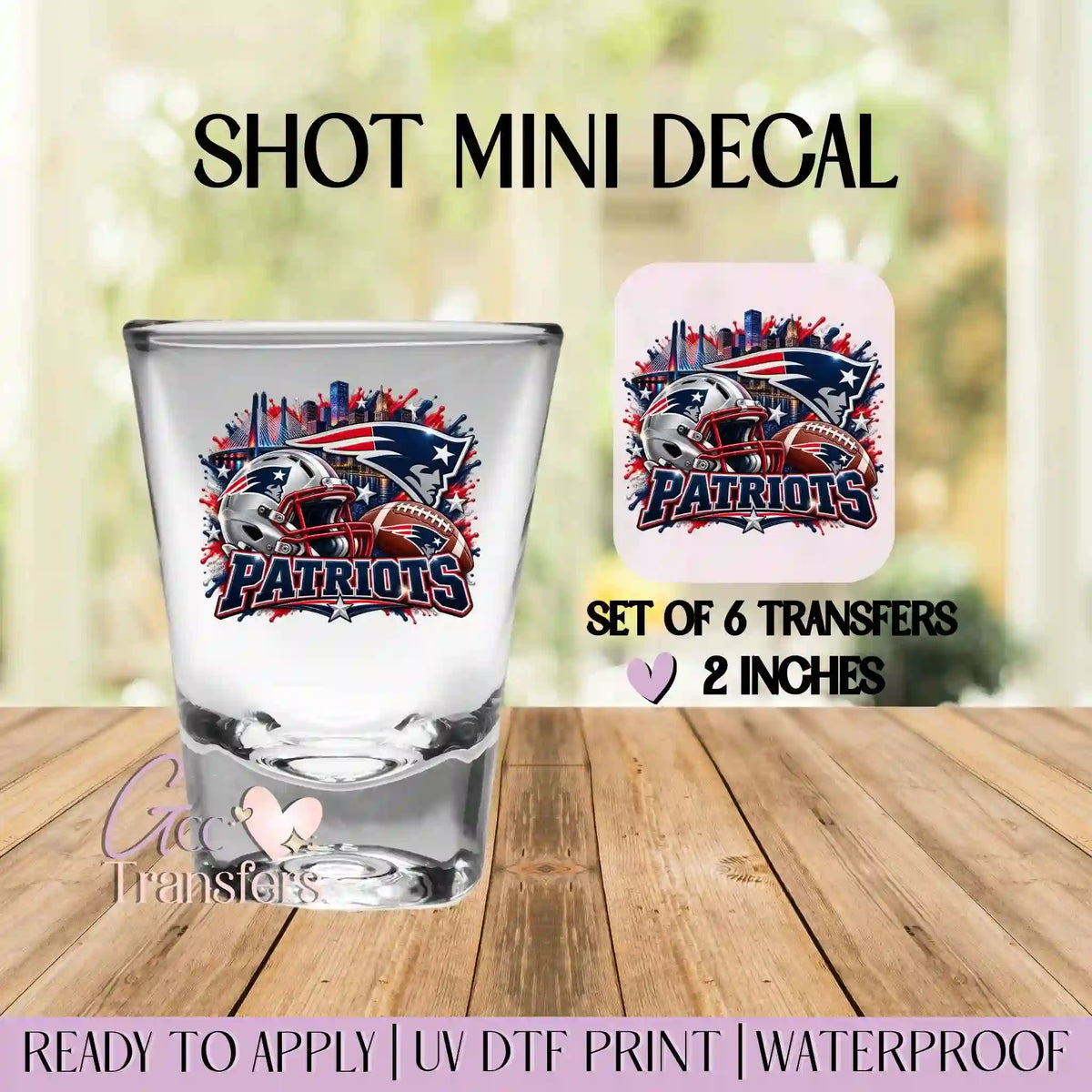 Patriots Football Ball - Set of 6 (Shot UV Decals)