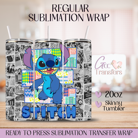 Newspaper Alien Character - 20oz Regular Sublimation Wrap