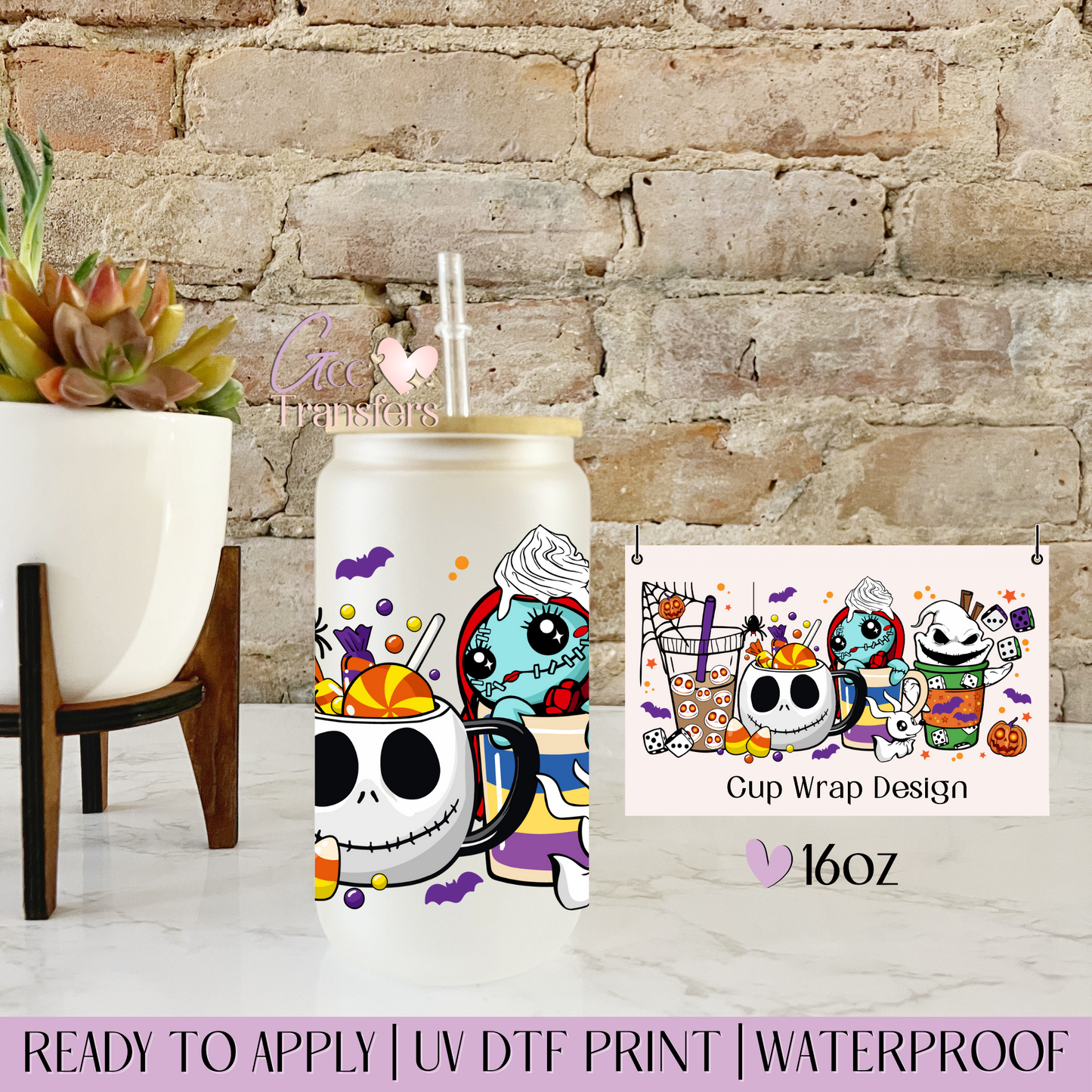 Sally Iced Coffee Halloween - 16oz UV DTF WRAP