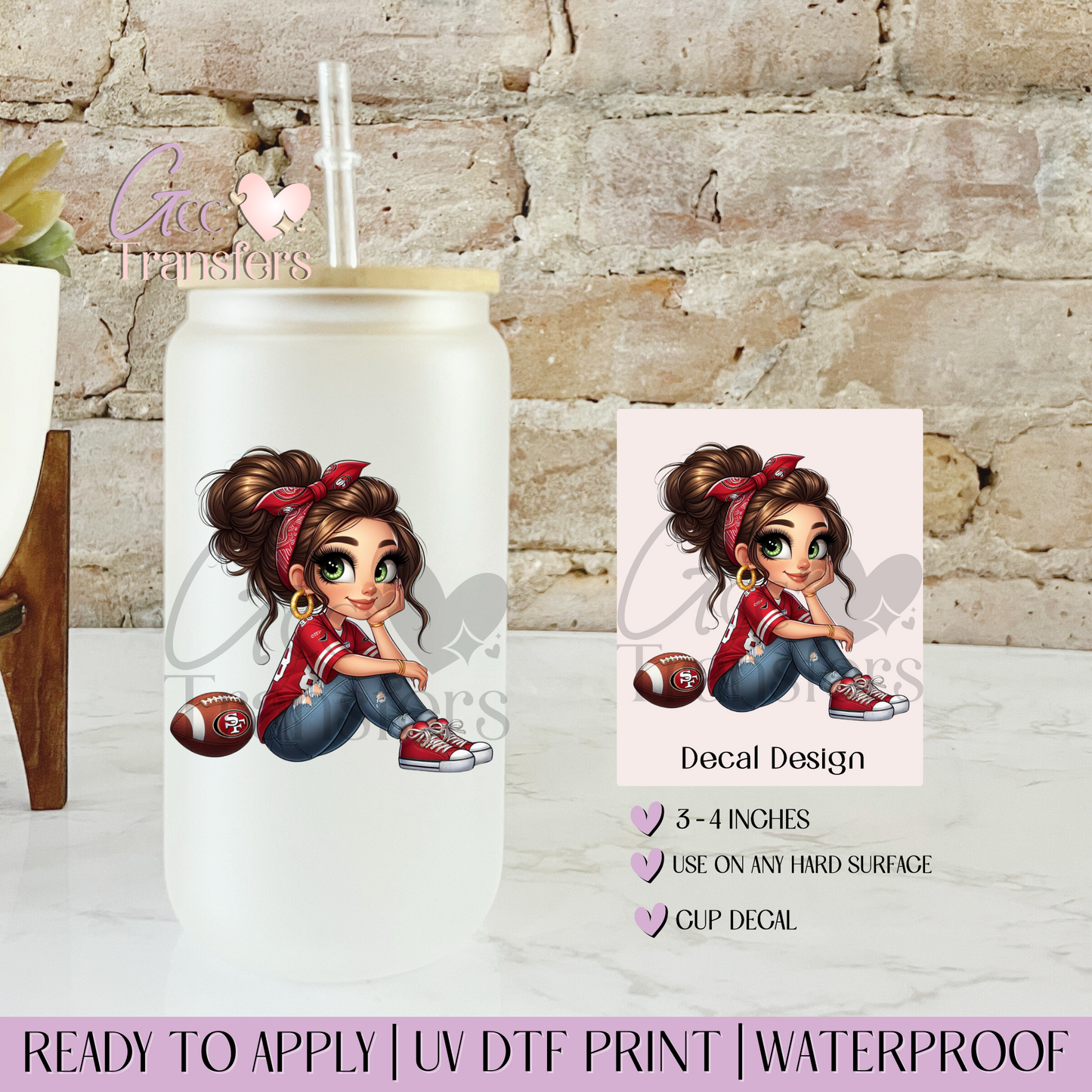 Niners Girl Fans Football - Decal UVDTF