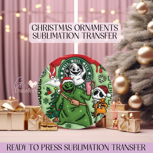 Green Ugly Horror Character - 3" Ornament Sublimation Transfer