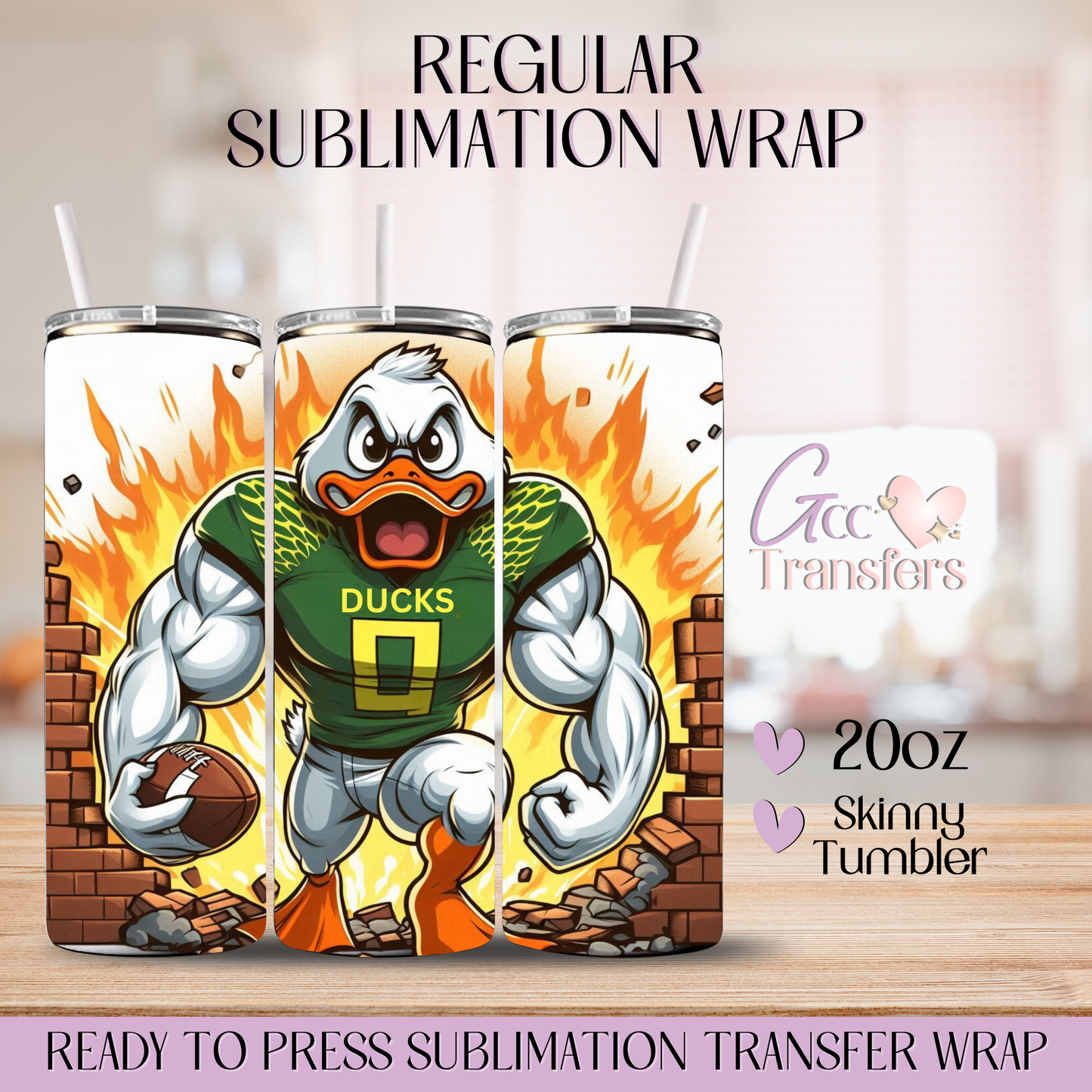 Oregon Football Team  - 20oz Regular Sublimation Wrap
