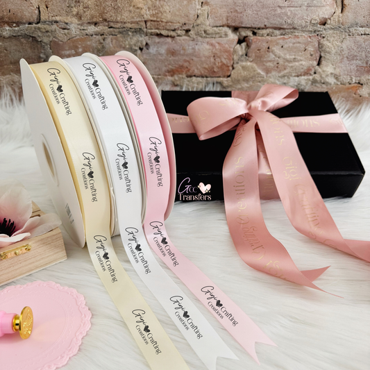 3/8" Custom Printing Ribbon - Double Face Satin