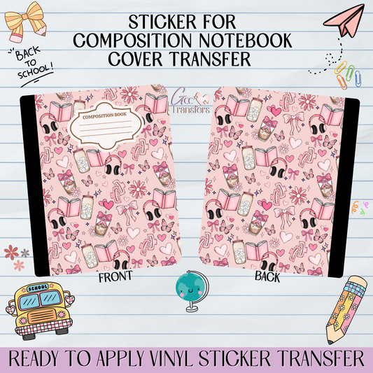 Pink Girly Stuff - Sticker for Notebook Cover