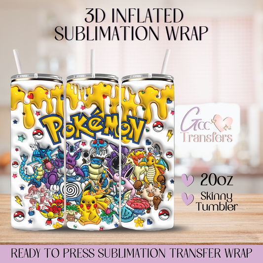 Electric Yellow Cutie - 20oz 3D Inflated Sublimation Wrap