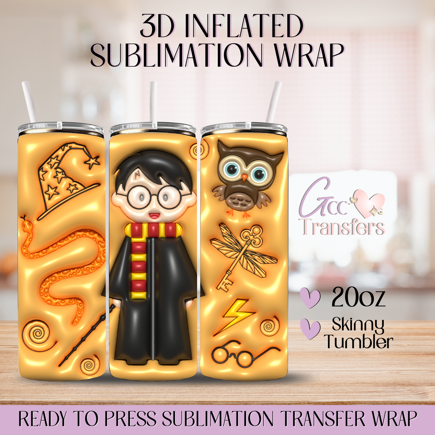 Potter Wizard School - 20oz 3D Inflated Sublimation Wrap