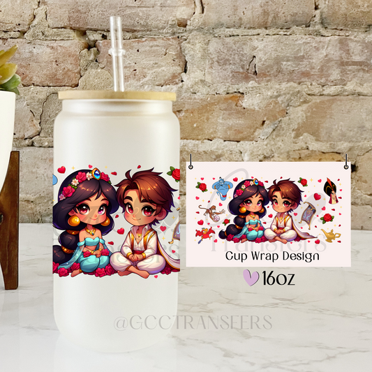 Arabic Couple Valentine's Day- 16oz UV DTF WRAP