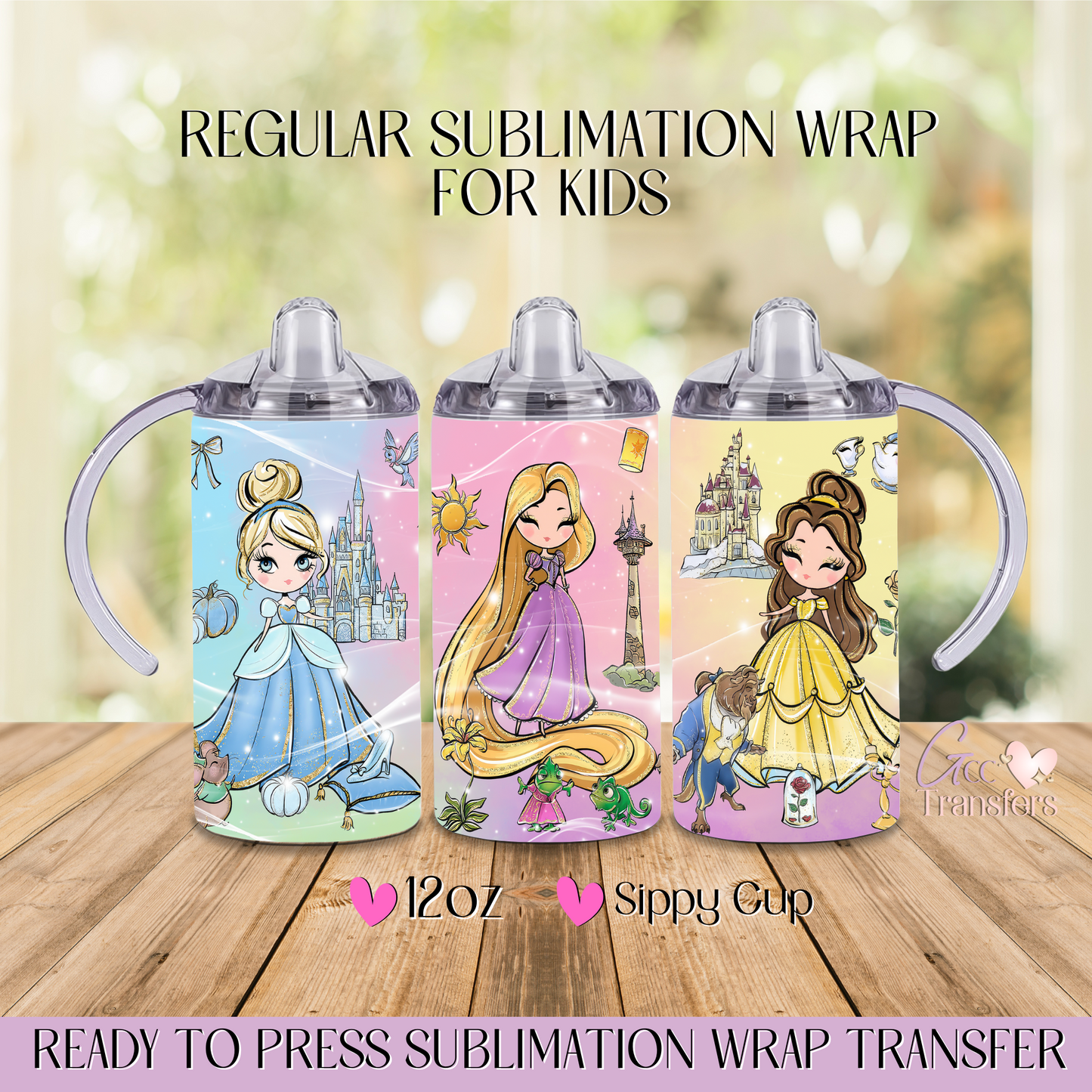 Little Princesses Pastel Color - 12oz Regular Sublimation Wrap