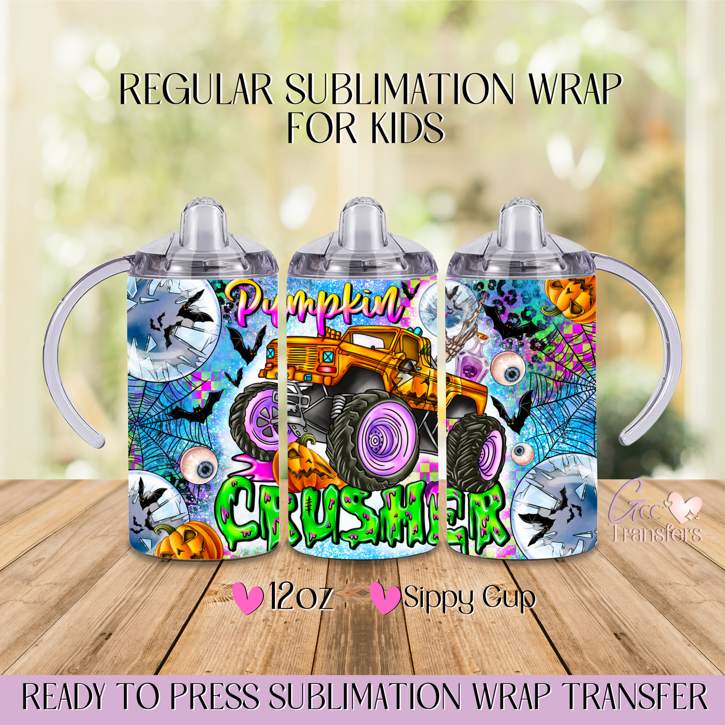 Pumpkin Crusher Truck Halloween - 12oz Regular Sublimation Wrap
