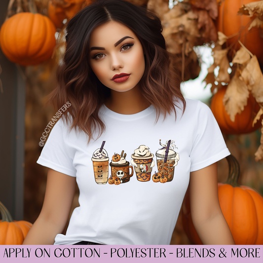 Pumpkin Iced Coffee Halloween - Full Color DTF Transfer