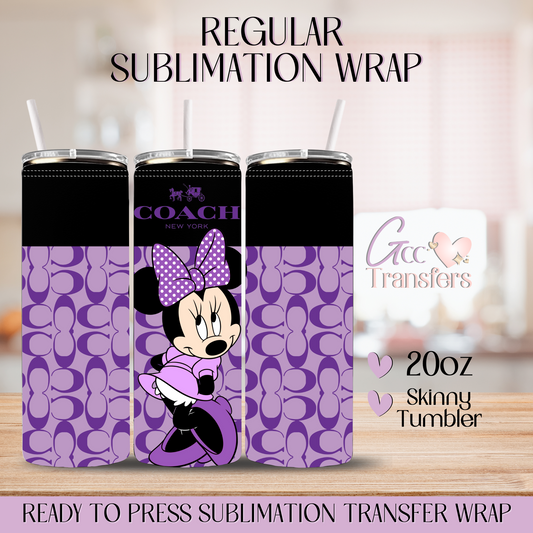 Purple Fashion Purse Mice - 20oz Regular Sublimation Wrap