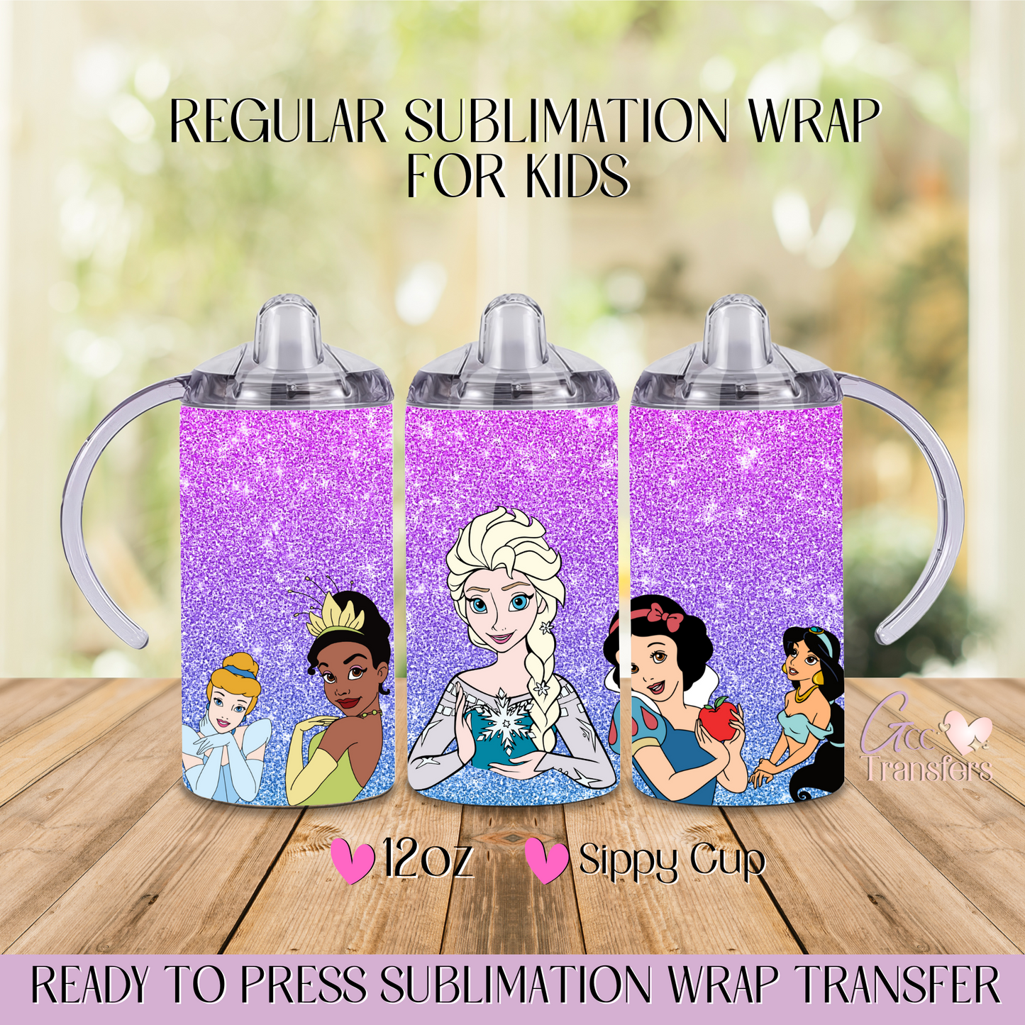 Purple Glitter Princesses - 12oz Regular Sublimation Wrap