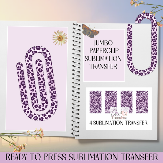 Purple Leopard Pattern - Jumbo Paperclip Sublimation Transfer