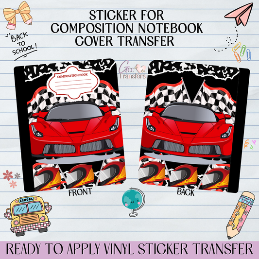 Race Red Car - Sticker for Notebook Cover