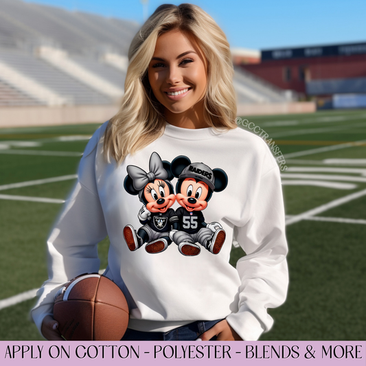 Raiders Mice Couple Football Fans - Full Color DTF Transfer