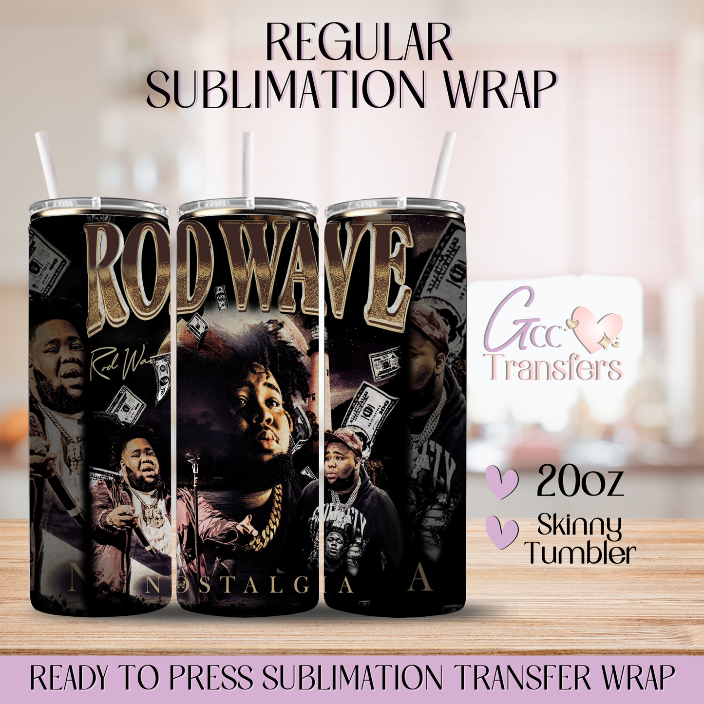Rapper Rod Wave - 20oz Regular Sublimation Wrap