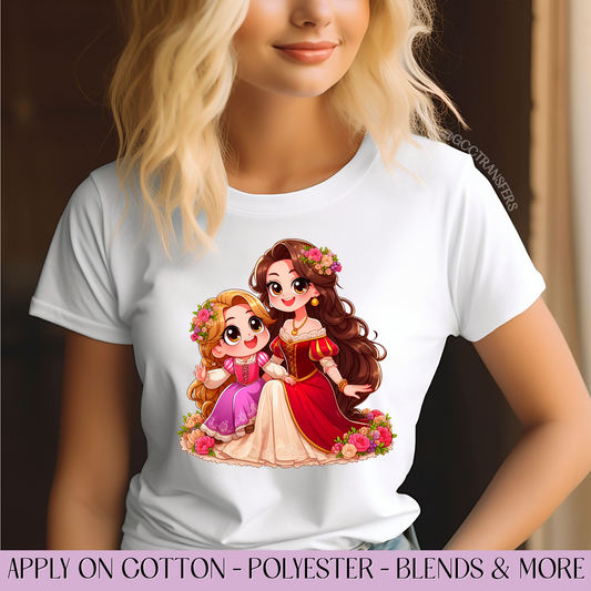 Long hair Duchess Mama & Daughter - Full Color DTF Transfer