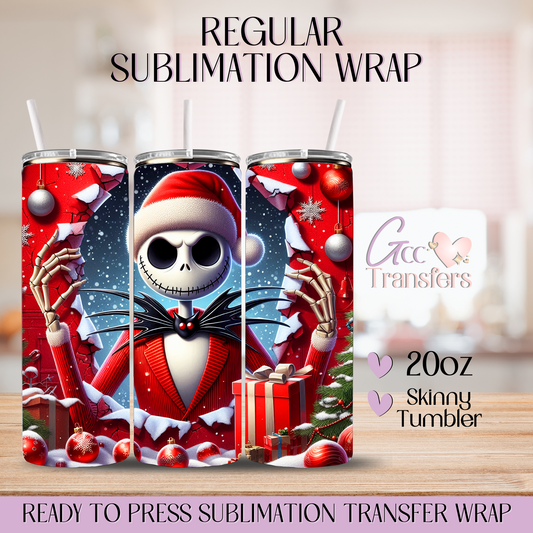 Red Christmas Wall Character- 20oz Regular Sublimation Wrap